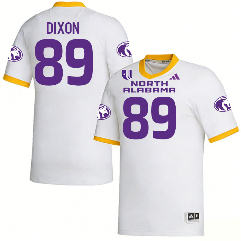 North Alabama Lions #89 Chandler Dixon College Football Jerseys,Uniforms Stitched-White